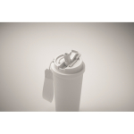Gerecycled RVS glas met deksel en rietje 2-in-1 500ml kleur wit foto bekijken vierde weergave