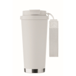Gerecycled RVS glas met deksel en rietje 2-in-1 500ml kleur wit zesde weergave