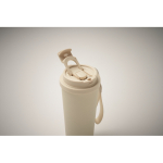 Gerecycled RVS glas met deksel en rietje 2-in-1 500ml kleur beige foto bekijken derde weergave