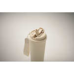 Gerecycled RVS glas met deksel en rietje 2-in-1 500ml kleur beige foto bekijken vierde weergave