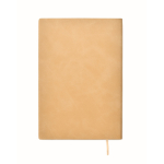 Notitieboek A5 met zachte kunstleren kaft, gelijnd papier kleur beige derde weergave