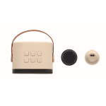 Vintage karaoke set met luidspreker, LED-lampjes en microfoon kleur beige achtste weergave
