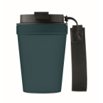 Lekvrije drinkfles voor onderweg met RPET polyesterriem 300 ml kleur marineblauw vijfde weergave