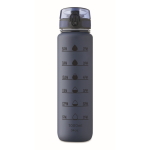 Plastic fles met tijdsmarkeringen en omklapbare deksel 1L kleur marineblauw zevende weergave