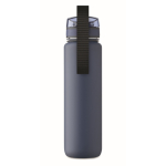 Plastic fles met tijdsmarkeringen en omklapbare deksel 1L kleur marineblauw