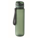 Plastic fles met tijdsmarkeringen en omklapbare deksel 1L kleur donkergroen derde weergave