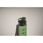 Plastic fles met tijdsmarkeringen en omklapbare deksel 1L kleur donkergroen foto bekijken vierde weergave