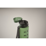 Plastic fles met tijdsmarkeringen en omklapbare deksel 1L kleur donkergroen foto bekijken vijfde weergave
