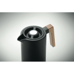 RVS kan van gerecycled materiaal met houten handvat 1L kleur zwart
