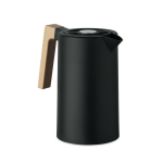 RVS kan van gerecycled materiaal met houten handvat 1L kleur zwart