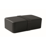 Plastic lunchbox met elastische sluitband 750 ml kleur zwart