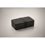 Plastic lunchbox met elastische sluitband 750 ml kleur zwart foto bekijken derde weergave