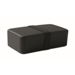 Plastic lunchbox met elastische sluitband 750 ml kleur zwart achtste weergave