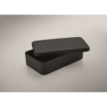 Plastic lunchbox met elastische sluitband 750 ml kleur zwart foto weergave