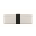 Plastic lunchbox met elastische sluitband 750 ml kleur wit vierde weergave