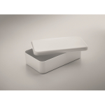 Plastic lunchbox met elastische sluitband 750 ml kleur wit foto weergave