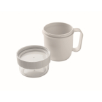 Ontbijtbeker to-go met 2 aparte compartimenten 450 ml kleur wit derde weergave