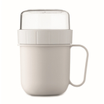 Ontbijtbeker to-go met 2 aparte compartimenten 450 ml kleur wit vijfde weergave