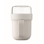 Ontbijtbeker to-go met 2 aparte compartimenten 450 ml kleur wit zesde weergave