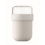 Ontbijtbeker to-go met 2 aparte compartimenten 450 ml kleur wit zevende weergave