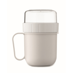 Ontbijtbeker to-go met 2 aparte compartimenten 450 ml kleur wit tiende weergave