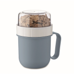 Ontbijtbeker to-go met 2 aparte compartimenten 450 ml kleur matzwart tweede weergave
