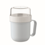 Ontbijtbeker to-go met 2 aparte compartimenten 450 ml kleur lichtblauw