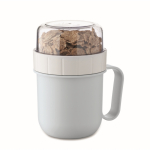 Ontbijtbeker to-go met 2 aparte compartimenten 450 ml kleur lichtblauw tweede weergave