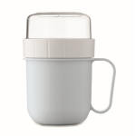 Ontbijtbeker to-go met 2 aparte compartimenten 450 ml kleur lichtblauw vijfde weergave