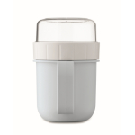 Ontbijtbeker to-go met 2 aparte compartimenten 450 ml kleur lichtblauw zesde weergave