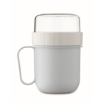 Ontbijtbeker to-go met 2 aparte compartimenten 450 ml kleur lichtblauw tiende weergave