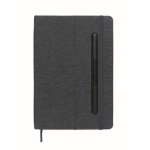 Harde kaft notitieboek met mobiele standaardfunctie A5 gelijnd papier kleur marineblauw vierde weergave