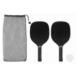 Pickleballset met 2 rackets en 1 bal in meshzak kleur zwart derde weergave