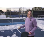 Pickleballset met 2 rackets en 1 bal in meshzak kleur zwart sfeervolle weergave