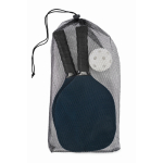Pickleballset met 2 rackets en 1 bal in meshzak kleur marineblauw