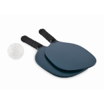 Pickleballset met 2 rackets en 1 bal in meshzak kleur marineblauw tweede weergave