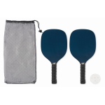 Pickleballset met 2 rackets en 1 bal in meshzak kleur marineblauw derde weergave