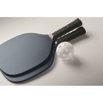 Pickleballset met 2 rackets en 1 bal in meshzak kleur marineblauw foto bekijken vierde weergave