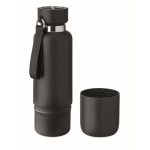 Isothermische fles met handvat en beker aan de onderkant 500 ml kleur zwart tweede weergave