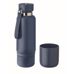 Isothermische fles met handvat en beker aan de onderkant 500 ml kleur marineblauw tweede weergave