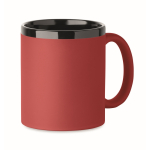 Keramische mok met soft-touch coating in kleuren 300 ml kleur rood