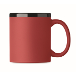 Keramische mok met soft-touch coating in kleuren 300 ml kleur rood tweede weergave