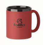 Keramische mok met soft-touch coating in kleuren 300 ml kleur rood hoofdweergave