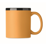 Keramische mok met soft-touch coating in kleuren 300 ml kleur geel tweede weergave