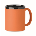 Keramische mok met soft-touch coating in kleuren 300 ml kleur oranje