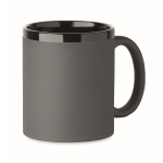 Keramische mok met soft-touch coating in kleuren 300 ml kleur donkergrijs