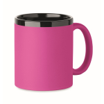 Keramische mok met soft-touch coating in kleuren 300 ml kleur fuchsia