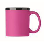 Keramische mok met soft-touch coating in kleuren 300 ml kleur fuchsia tweede weergave