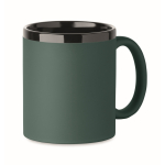 Keramische mok met soft-touch coating in kleuren 300 ml kleur donkergroen