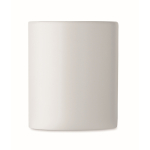 Keramische mok met originele rechte houten handgreep 320 ml kleur wit vijfde weergave